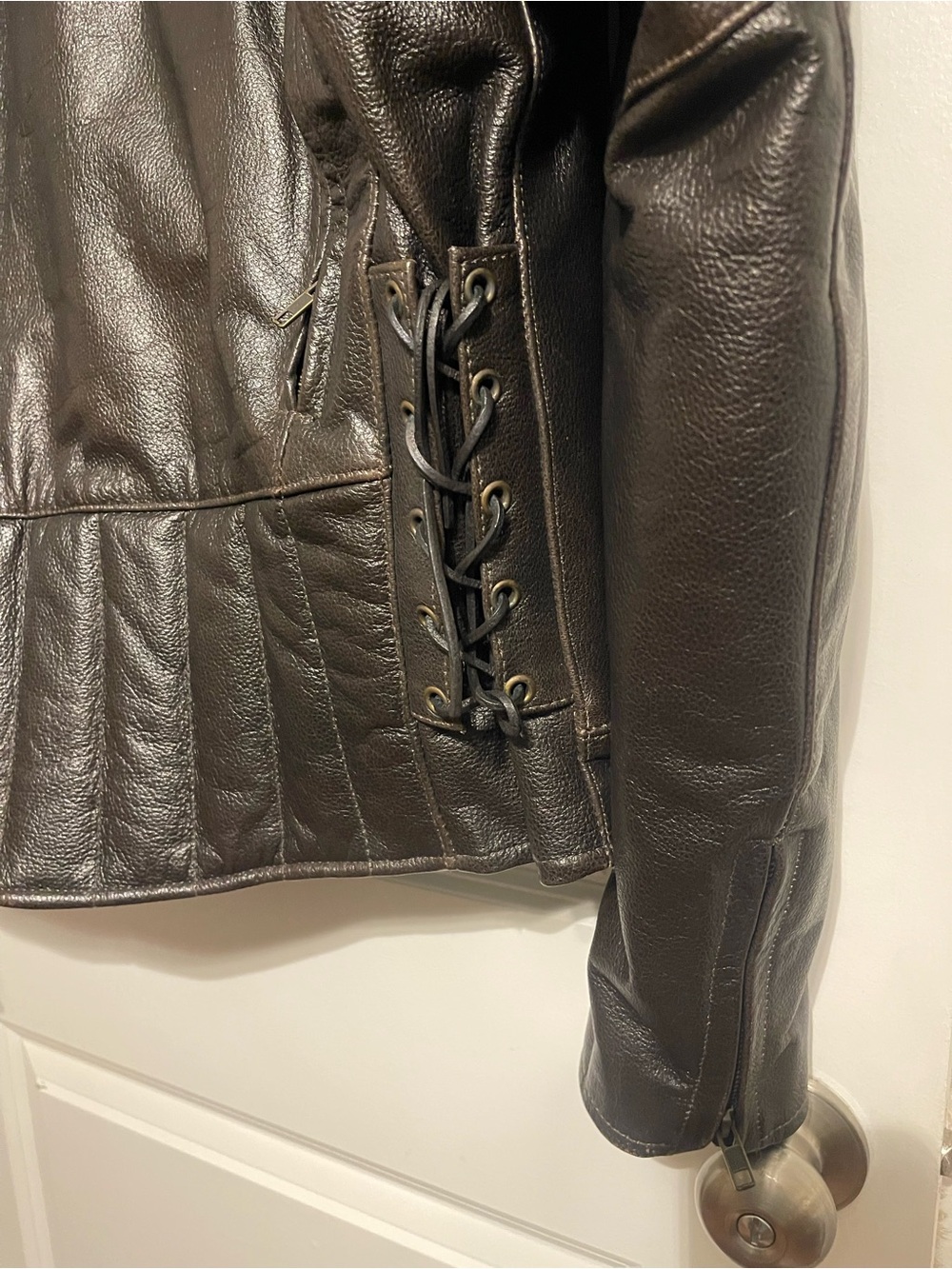 Men's Brown Leather Performance Riding Jacket - Picture 10 of 16